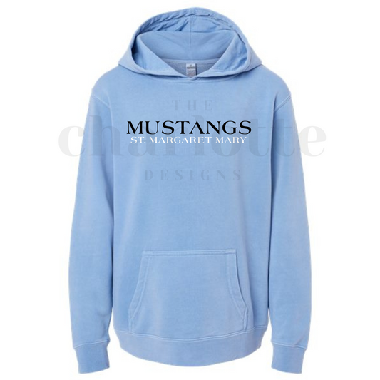 Youth Mustangs SMM Garment dyed Hoodie