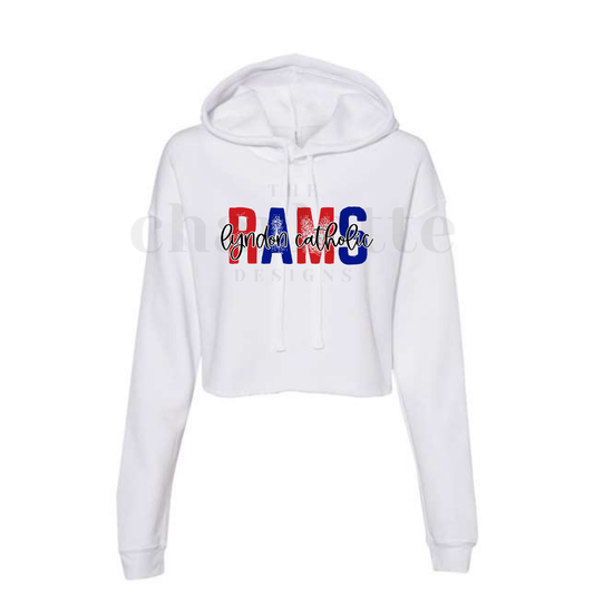 Rams Women's Handwriting Crop Hoodie